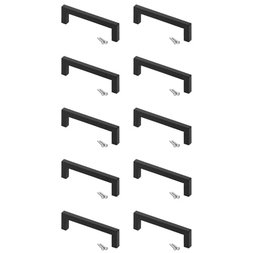 SOTOOLS 10 Stück Möbelgriff RONVIA – Edelstahl – Bohrlochabstand 96 mm – Griff in Schwarz matt – stabil, modern & hochwertig verarbeitet – für Schubladen von SOTOOLS
