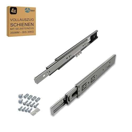 SOTOOLS 2 Paar VOLLAUSZUG – Kugelvollauszug 350 mm mit Selbsteinzug – Schubladenschienen, H45 mm, B12,7 mm Schubladenauszug 350 mm verzinkt mit Entriegelung – Tragkraft 35 kg – für Möbel & Werkstatt SOTOOLS 2 Paar VOLLAUSZUG – Kugelvollauszug 350 mm mit Selbsteinzug – Schubladenschienen, H45 mm, B12,7 mm Schubladenauszug 350 mm verzinkt mit Entriegelung – Tragkraft 35 kg – für Möbel & Werkstatt von SOTOOLS