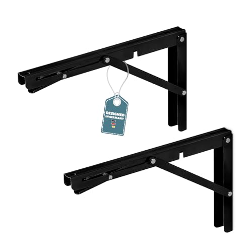 SOTOOLS 2er Set FOLDURA Klappkonsole 300 mm schwarz Paar Schwarz Schwerlast-Klappkonsole 300 mm für Möbel von SOTOOLS