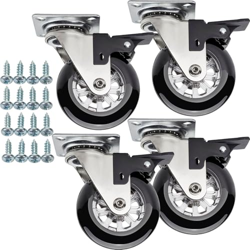 SOTOOLS 4er Set Lenkrollen ALEX für Möbel 360° drehbar mit Bremse – Möbelrollen in schwarz, 75 mm, Polyurethan, belastbar bis 140 kg, Anschraubplatte, Schraubenset 5 x 17 mm SOTOOLS 4er Set Lenkrollen ALEX für Möbel 360° drehbar mit Bremse – Möbelrollen in schwarz, 75 mm, Polyurethan, belastbar bis 140 kg, Anschraubplatte, Schraubenset 5 x 17 mm von SOTOOLS