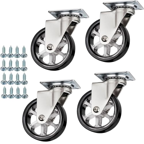 SOTOOLS 4er Set Lenkrollen KLAUS für Möbel 360° drehbar ohne Bremse – Möbelrollen in schwarz, 75 mm, Polyurethan, belastbar bis 140 kg, Anschraubplatte, Schraubenset 5 x 17 mm SOTOOLS 4er Set Lenkrollen KLAUS für Möbel 360° drehbar ohne Bremse – Möbelrollen in schwarz, 75 mm, Polyurethan, belastbar bis 140 kg, Anschraubplatte, Schraubenset 5 x 17 mm von SOTOOLS