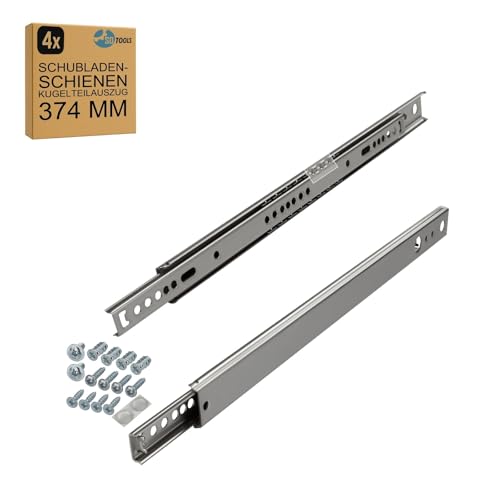 SOTOOLS Kugelteilauszug 2 Paar – 374 mm – Auszugschiene 27 mm Höhe, 10 mm Breite 15 kg Tragkraft – inklusive Schrauben robuste Auszugschiene, 2 Paar, 374 mm, kugelgelagert & tragfähig bis 15 kg SOTOOLS Kugelteilauszug 2 Paar – 374 mm – Auszugschiene 27 mm Höhe, 10 mm Breite 15 kg Tragkraft – inklusive Schrauben robuste Auszugschiene, 2 Paar, 374 mm, kugelgelagert & tragfähig bis 15 kg von SOTOOLS