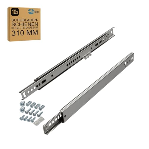 SOTOOLS Kugelteilauszug 5 Paar – 310 mm – Auszugschiene 27 mm Höhe, 10 mm Breite 15 kg Tragkraft – inklusive Schrauben mittlerer Auszug, 5 Paar, Länge 310 mm, für leise & präzise Schubladenführung SOTOOLS Kugelteilauszug 5 Paar – 310 mm – Auszugschiene 27 mm Höhe, 10 mm Breite 15 kg Tragkraft – inklusive Schrauben mittlerer Auszug, 5 Paar, Länge 310 mm, für leise & präzise Schubladenführung von SOTOOLS