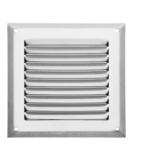 SOTOOLS Lüftungsgitter AEROMESH 140x140 mm Edelstahloptik Aluminium mit Insektenschutz Aufschraubbares Aluminium-Belüftungsgitter mit Insektenschutz – eloxiert in Edelstahloptik von SOTOOLS