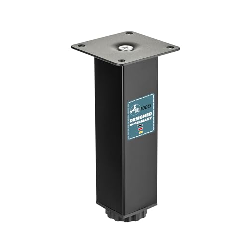 SOTOOLS Möbelfuß QUADRUS 1 Stück Höhe 150 mm Schwarz Matt Tragkraft bis 100 kg Höhenverstellbar – Robuste Möbelbeine für Schränke, Sofas & Regale von SOTOOLS