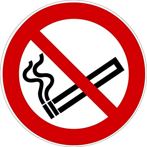 Aufkleber Rauchen verboten, Rauchverbot Nichtraucher UV-Schutz Outdoor 10 St., Ø 9,5 von SOTRO