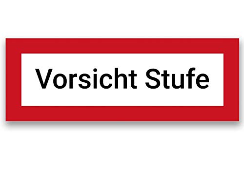 Aufkleber Vorsicht Stufe 20x7cm Schild, Warnung vor Stolper-Sturz-Gefahr von SOTRO