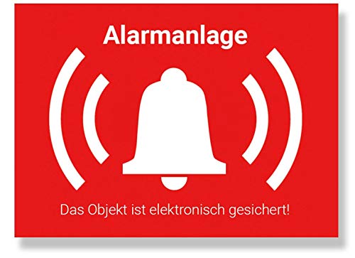 Alarmanlage Aufkleber Alarmgesichert Sticker Innen Außen UV-Schutz, Warnaufkleber Alarm Aussenklebend, Hinweis Alarmanlage, 10 Stück von SOTRO