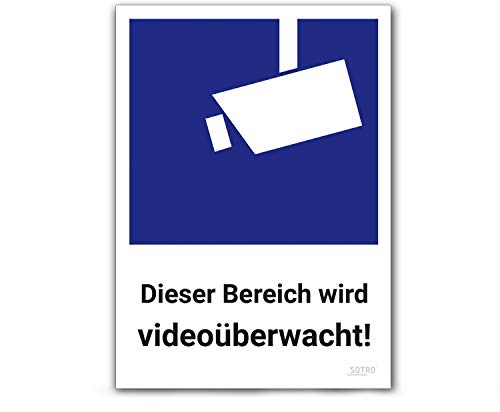 Videoüberwachung Aufkleber DIN 33450, 10x14cm, Videoüberwacht, 5 St., Dieser Bereich Wird videoüberwacht von SOTRO