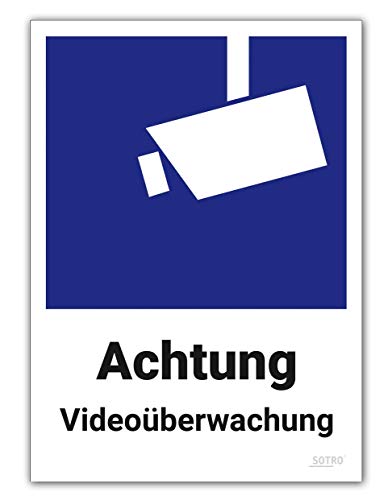 Videoüberwachung Aufkleber DIN 33450, 10x14cm, Videoüberwacht, 5 St., Achtung Videoüberwachung von SOTRO