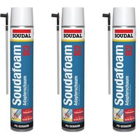 3x Soudal Soudafoam B2 Montageschaum Adapterschaum 750 ml Bauschaum Dämmschaum von SOUDAL