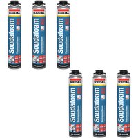 6x Soudal Soudafoam B2 Pistolenschaum 750ml Dämmschaum Montageschaum PU Schaum von SOUDAL