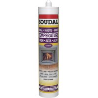 Soudal - Dichtmasse hitzebeständig - Kamin und Ofenrohr Dichtmasse, für Mauerwerk, Beton und Metalle, bis zu 1500 grad, 300ml schwarz von SOUDAL