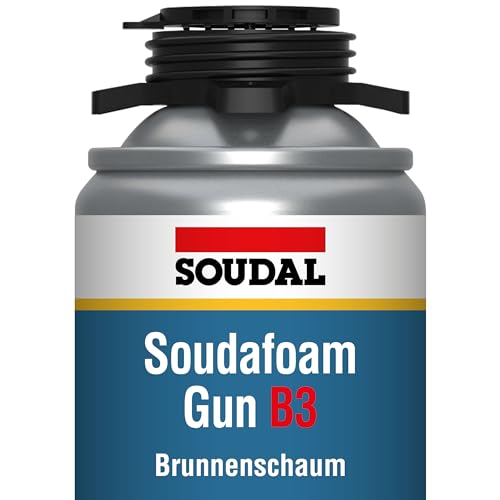 Soudal Soudafoam Gun B3 / Brunnenschaum, 750ml - Einkomponentiger Polyurethanschaum, speziell zum Abdichten und Zusammenfügen von Brunnen- und Schachtringen und Kanaleinstiegsschächten von Soudal