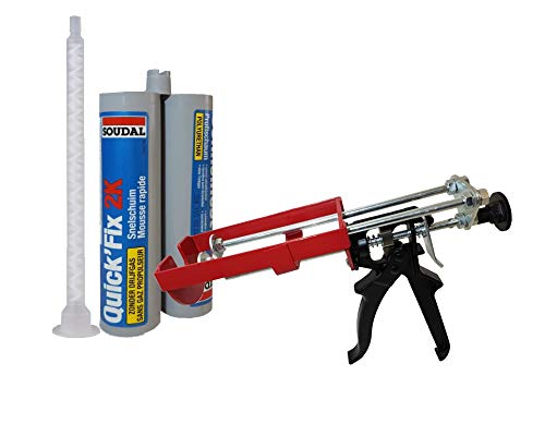 Soudal Kombiset 1x 2K-Schnellfest Zargenschaum á 210ml + 2K Pistole DM21-Metall von Soudal