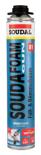 Soudal SOUDAfoam Gun B1 (Profi-Pistolenschaum), mit sehr guter Wärmedämmung sowie hervorragender Formstabilität, Farbe: Blau, Dose: 750ml von Soudal