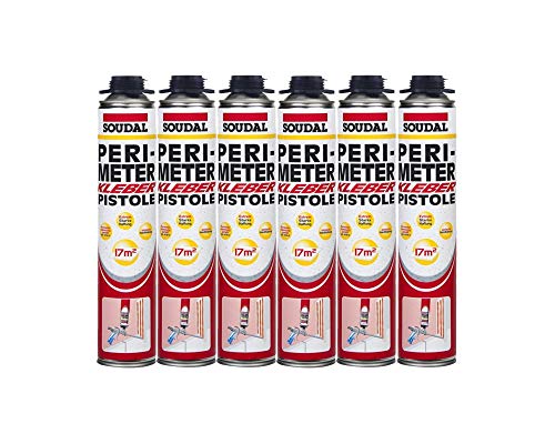 Soudal Vorteil-Set 6 x Perimeterkleber 750ml - selbstexpandierender Polyurethanklebstoff - einfache Montage - Perimeterdämmung - Hartschaumplatten verkleben excellente Wärmedämmung von Soudal