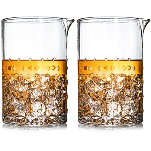 SOUJOY 2 Pack Cocktail Mixing Glass, 750 ml Crystal Martini Rührglas, Nahtlose Bar Mixing Pitcher mit gewichteten Boden für Barkeeper von SOUJOY