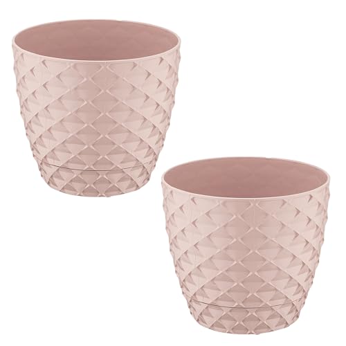 SOUK ONE 2er Set Blumentopf Eisenkraut Pflanzentopf (Ø 17,3 cm, Rosa) von SOUK ONE