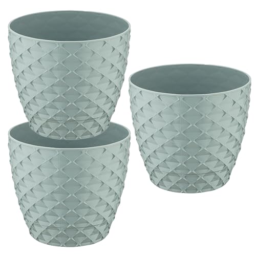 SOUK ONE 3er Set Blumentopf Eisenkraut Pflanzentopf (Ø 11 cm, Blau) von SOUK ONE