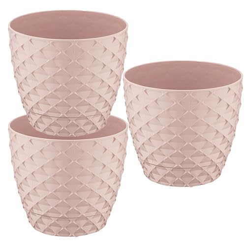 SOUK ONE 3er Set Blumentopf Eisenkraut Pflanzentopf (Ø 11 cm, Rosa) von SOUK ONE