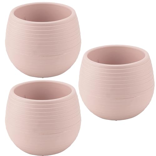 SOUK ONE Blumentopf 3er Set Kaktus Pflanzentöpfe Töpfe aus Kunststoff (3er Set Ø 6,2 cm, Rosa) von SOUK ONE