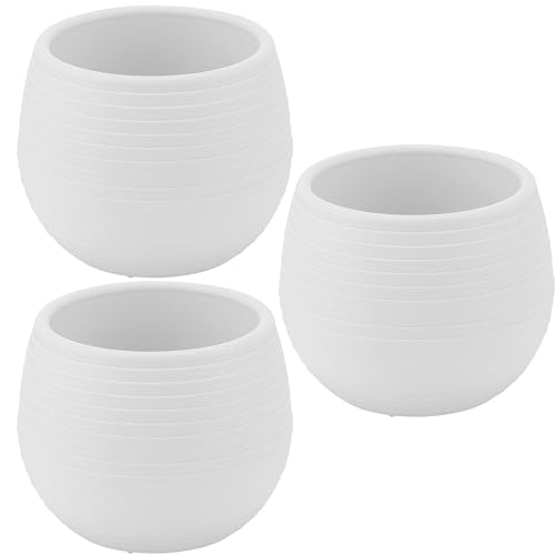 SOUK ONE Blumentopf Set Kaktus Topf Pflanzentöpfe Töpfe aus Kunststoff (3er Set Ø 6,2 cm, Weiß) von SOUK ONE