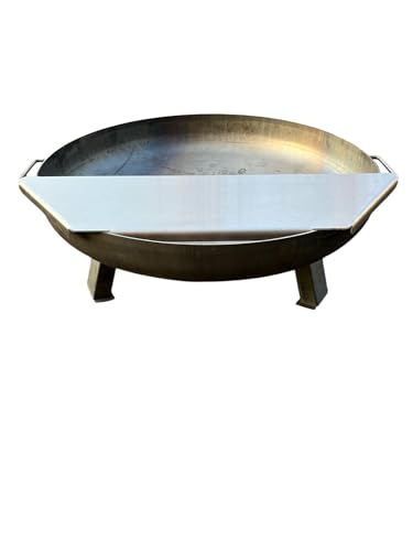 SOUK ONE Feuerplatte Plancha Platte aus Edelstahl 4mm, Grillplatte passend für Feuertonne 100 cm (Lieferung ohne Feuerschale) von SOUK ONE