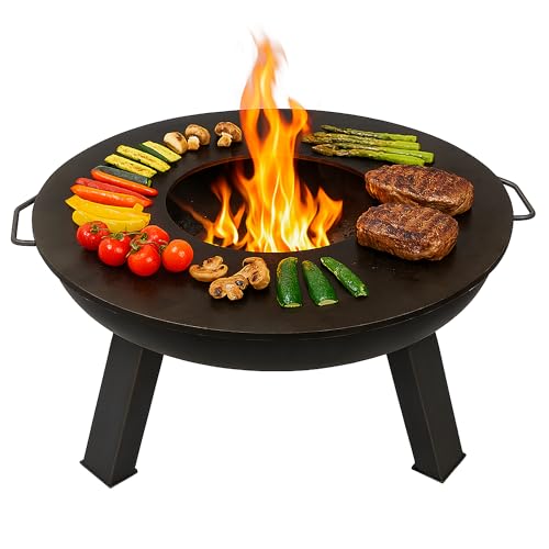 SOUK ONE Plancha Ø 100 cm Feuerring Feuerplatte Grillring für Feuerschale oder Feuertonne - Grillplatte aus Stahl 4mm Dick (Lieferumfang 1x Plancha ohne Feuerschale) von SOUK ONE