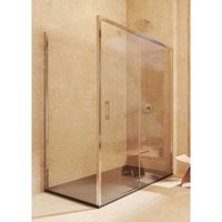 Duschabtrennung frontal + seitliches Festteil, ohne unteres Profil, 6mm Sicherheitsglas Antikalk, 113,5-118cm x Seitenwand 77,5-80cm, H=195cm, Silber Duschabtrennung frontal + seitliches Festteil, ohne unteres Profil, 6mm Sicherheitsglas Antikalk, 113,5-118cm x Seitenwand 77,5-80cm, H=195cm, Silber von SOULBATH