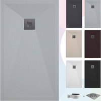 Duschwanne – Harz – Gelcoat – Glatte/Stein-Textur – Rutschfest – Farbe Grau - 100x80- Extra flach 3 cm. Standard - Soulbath Duschwanne – Harz – Gelcoat – Glatte/Stein-Textur – Rutschfest – Farbe Grau - 100x80- Extra flach 3 cm. Standard - Soulbath von SOULBATH