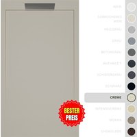 Duschwanne – Harz – Gelcoat – Glatte/Stein-Textur – creme – Rutschfest- 150x90 Extra flach 3 cm – Elegantes Design - Soulbath von SOULBATH