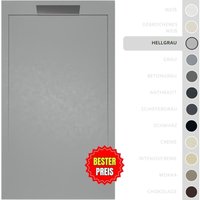 Duschwanne – Harz – Gelcoat – Glatte/Stein-Textur – hellgrau – Rutschfest- 110x90 Extra flach 3 cm – Elegantes Design - Soulbath Duschwanne – Harz – Gelcoat – Glatte/Stein-Textur – hellgrau – Rutschfest- 110x90 Extra flach 3 cm – Elegantes Design - Soulbath von SOULBATH