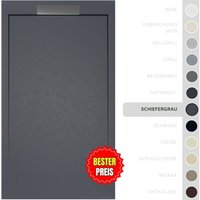 Duschwanne – Harz – Gelcoat – Glatte/Stein-Textur – schiefer – Rutschfest- 120x80 Extra flach 3 cm – Elegantes Design - Soulbath von SOULHOME