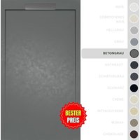 Soulbath - Duschwanne – Harz – Gelcoat – Glatte/Stein-Textur – zementgrau – Rutschfest- 140x90 Extra flach 3 cm – Elegantes Design von SOULBATH