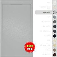 Soulbath - Ultra flache, rutschfeste Duschwanne – Harz Gelcoat – Glatte/Stein-Textur – hellgrau - 110x90 - Integrierte Abdeckung in gleicher Farbe Soulbath - Ultra flache, rutschfeste Duschwanne – Harz Gelcoat – Glatte/Stein-Textur – hellgrau - 110x90 - Integrierte Abdeckung in gleicher Farbe von SOULBATH