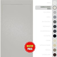 Ultra flache, rutschfeste Duschwanne – Harz Gelcoat – Glatte/Stein-Textur – gebrochenes weiss - 110X70 - Integrierte Abdeckung in gleicher Farbe von SOULBATH