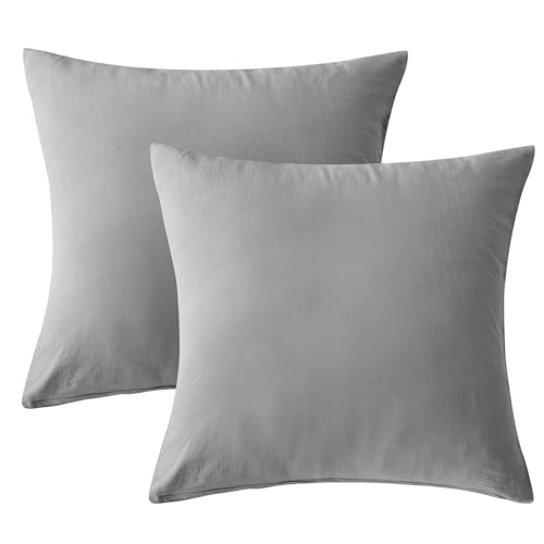 SOULFUL Doppelte Muslin Kissenbezug 60x60 Baumwolle, Kissenbezüge 2 Teilig mit Reißverschluss, ÖkoTex Zertifiziert, Hellgrau SOULFUL Doppelte Muslin Kissenbezug 60x60 Baumwolle, Kissenbezüge 2 Teilig mit Reißverschluss, ÖkoTex Zertifiziert, Hellgrau von SOULFUL
