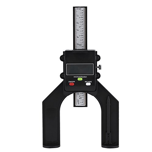 Digitaler Tiefenmesser, digitaler Höhenmesser mit Magnet-Design und LCD-Display, LCD-Tiefenmesser zum Messen von Objekthöhe und Blendentiefe. Messbereich für 0–80 mm von SOULONG