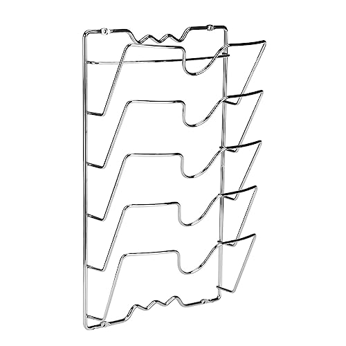 SOULONG Nützlicher Topfdeckel Regal aus Metall für Pfannen und Deckel mit 5 Fächern, Wandmontage/Tür von SOULONG