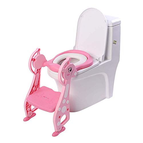Rosa Kinder WC Sitz Kinder Toilettensitz StuhlKinder WC Leiter mit Einstellbar PedalhöhenTöpfchen Trainingssitz für Mädchen39 x 36 cm Rosa Kinder WC Sitz Kinder Toilettensitz StuhlKinder WC Leiter mit Einstellbar PedalhöhenTöpfchen Trainingssitz für Mädchen39 x 36 cm von SOULONG