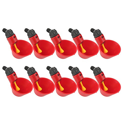 SOULONG 10er-Set Geflügel Wassertrog Trinkbecher, Automatik Trinker Füttern für Huhn Hähnchen Hahn Rot SOULONG 10er-Set Geflügel Wassertrog Trinkbecher, Automatik Trinker Füttern für Huhn Hähnchen Hahn Rot von SOULONG