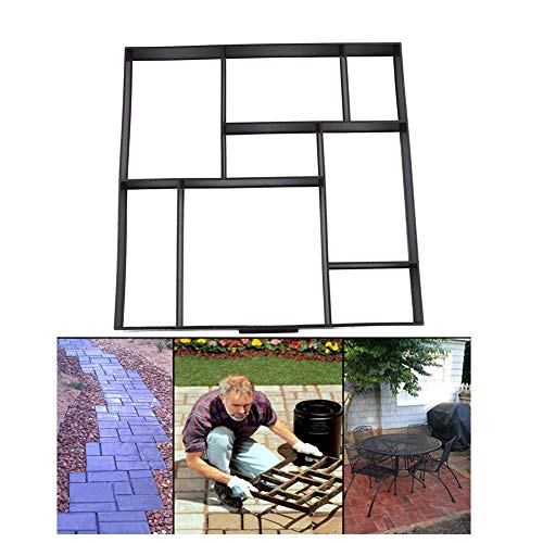 SOULONG Gartenpflasterform, 4 Stile, DIY Beton Trittsteinform für Garteneinfahrt (8 Gitter 50 × 50 × 4,5 cm) von SOULONG