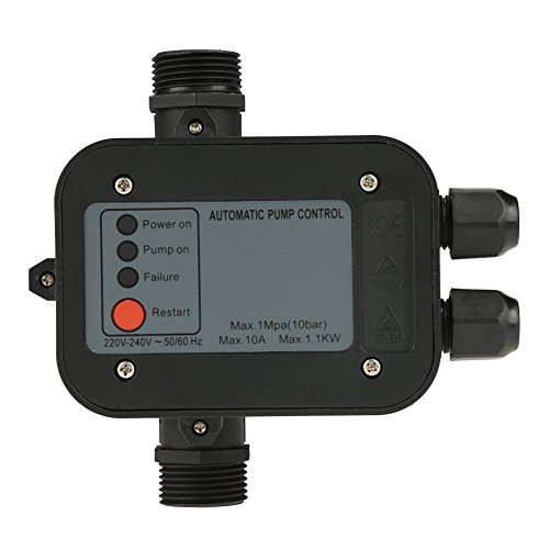 SOULONG Selbstansaugende Wasserpumpe, 220 V Schwarz Selbstansaugende Wasserpumpe Druckschalter Automatischer Druckregler von SOULONG