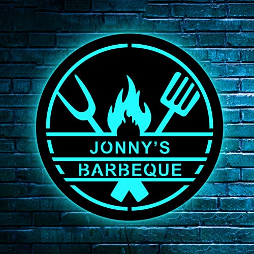 SOULSIS BBQ Led Schild, BBQ Neon Schild, Grill Schild personalisiert, benutzerdefinierte Grill Schild, personalisierte BBQ Schild, BBQ Geschenke für Männer, Grill Schild für Papa von SOULSIS