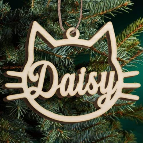 Benutzerdefinierte Katzen-Weihnachtsschmuck personalisiert Ihren Katzennamen Weihnachtsschmuck für einen Katzenliebhaber-Weihnachtsbaumschmuck von SOULSIS