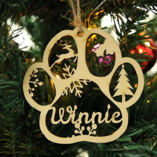 Custom Dog Paw Christmas Ornament Personalisierte Ihren Hundenamen Weihnachtsornament für einen Hundeliebhaber-Weihnachtsbaumschmuck von SOULSIS