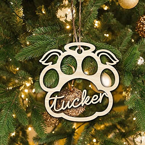 Custom Dog Paw Christmas Ornament Personalisierte Ihren Hundenamen Weihnachtsornament für einen Hundeliebhaber-Weihnachtsbaumschmuck von SOULSIS