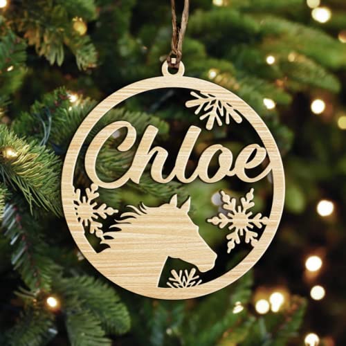 Custom Horse Christmas Ornament Personalisierte Ihr Pferd Name Weihnachtsornament für einen Pferdeliebhaber Weihnachtsbaum Kreis Dekorationen von SOULSIS