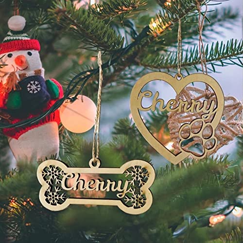 Personalisierte Knochen-Weihnachtsverzierung, benutzerdefinierte Holzverzierungen Weihnachten mit dem Namen Ihres Hundes, benutzerdefinierte Knochenverzierungen für den Weihnachtsbaum von SOULSIS